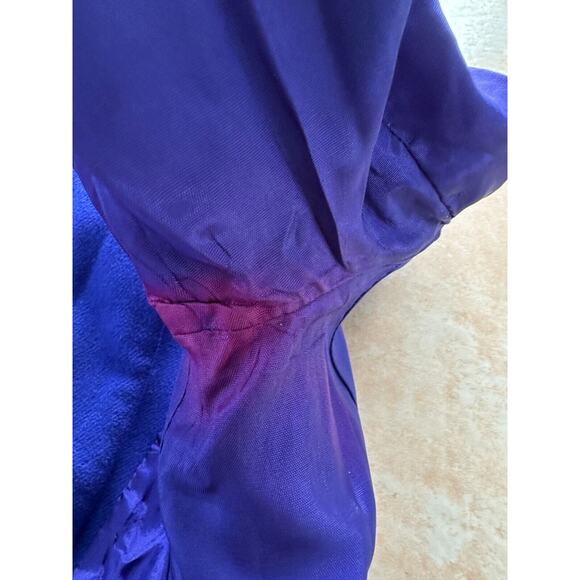 Stephanie Andrews Pure wool blue‎ vintage Blazer Women Size 6 - Picture 8 of 10